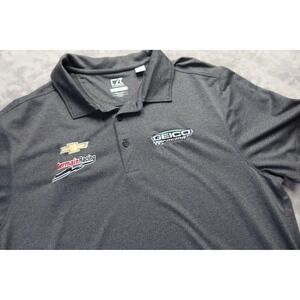 Germain Racing Geico NASCAR #13 Ty‎ Dillion Gray Polo Shirt L Team Issue